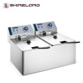 Shinelong ODM &amp; OEM Restaurante de alta qualidade Comercial Deep Continuous Batata Chips Fryer Machine com 2-Tanks 2-Baskets